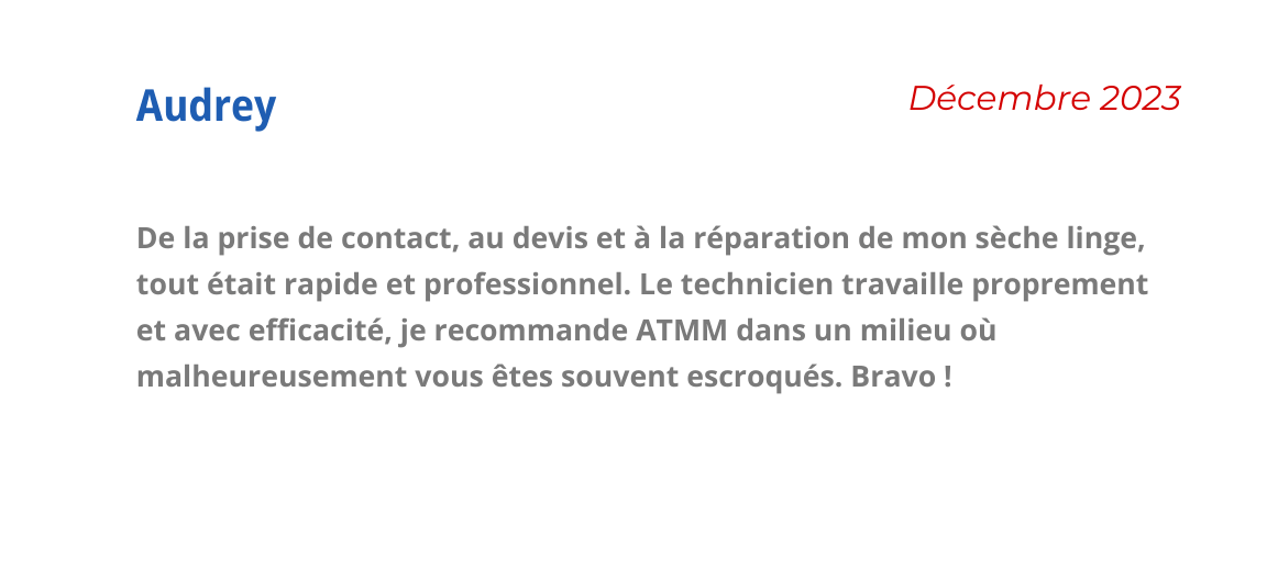 Avis dépannage électroménager